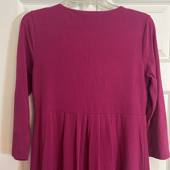Garnet Hill Women’s Size Small Pink 3/4 Sleeve Midi Knee Length Dress J1 - Picture 6 of 9